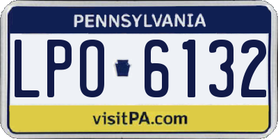 PA license plate LPO6132