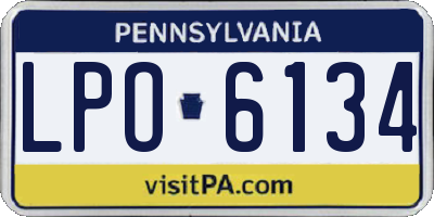 PA license plate LPO6134
