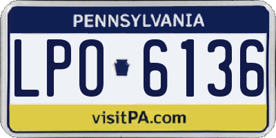 PA license plate LPO6136