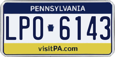 PA license plate LPO6143