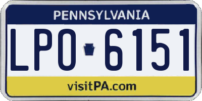PA license plate LPO6151