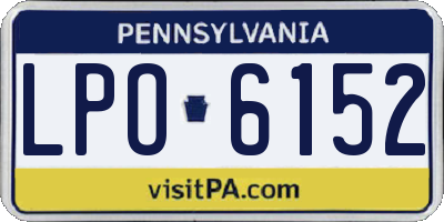 PA license plate LPO6152
