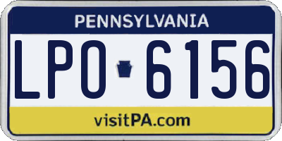 PA license plate LPO6156
