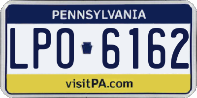 PA license plate LPO6162