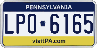 PA license plate LPO6165