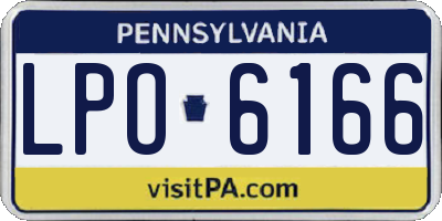 PA license plate LPO6166