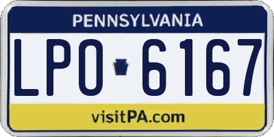 PA license plate LPO6167