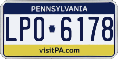 PA license plate LPO6178