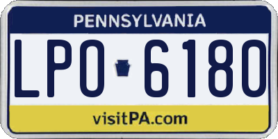 PA license plate LPO6180
