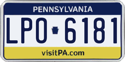 PA license plate LPO6181