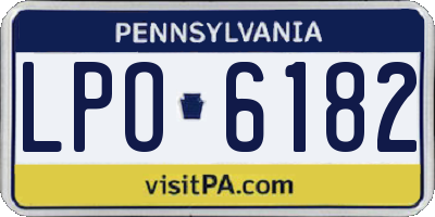 PA license plate LPO6182