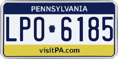 PA license plate LPO6185