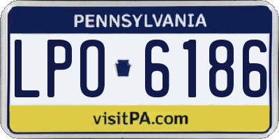 PA license plate LPO6186