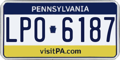 PA license plate LPO6187