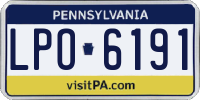 PA license plate LPO6191