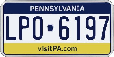 PA license plate LPO6197
