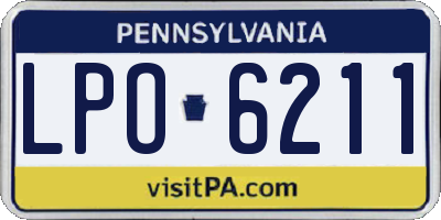 PA license plate LPO6211