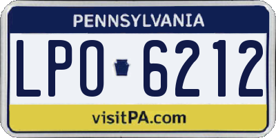 PA license plate LPO6212