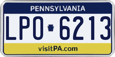 PA license plate LPO6213