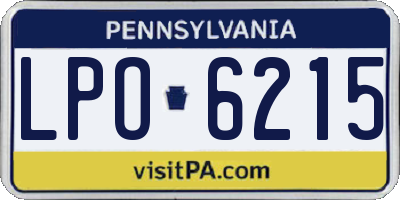 PA license plate LPO6215