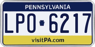 PA license plate LPO6217