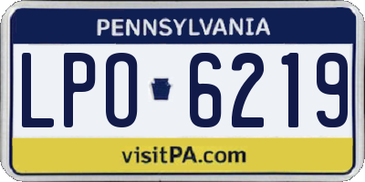 PA license plate LPO6219