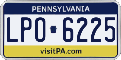 PA license plate LPO6225