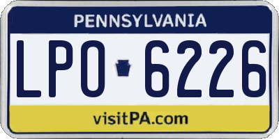 PA license plate LPO6226