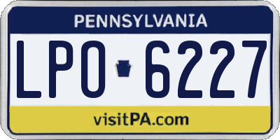 PA license plate LPO6227