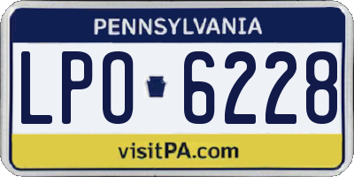 PA license plate LPO6228