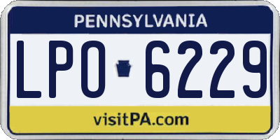 PA license plate LPO6229