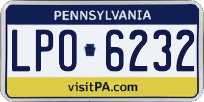 PA license plate LPO6232