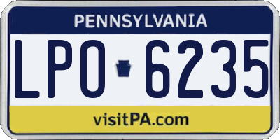 PA license plate LPO6235
