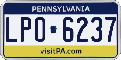 PA license plate LPO6237