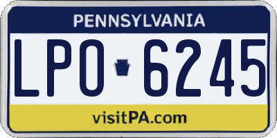 PA license plate LPO6245