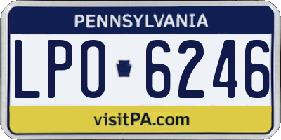 PA license plate LPO6246