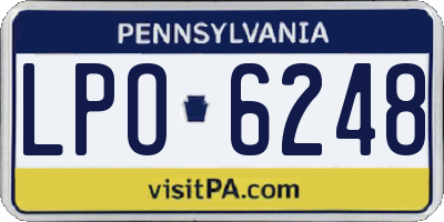 PA license plate LPO6248