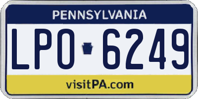 PA license plate LPO6249