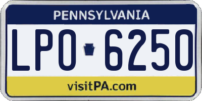PA license plate LPO6250