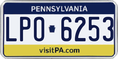 PA license plate LPO6253