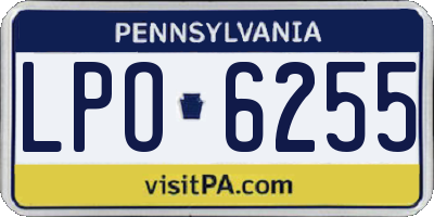 PA license plate LPO6255