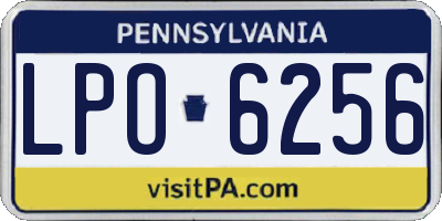 PA license plate LPO6256
