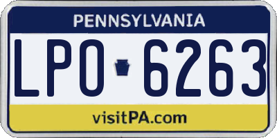 PA license plate LPO6263