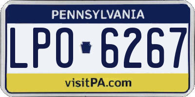 PA license plate LPO6267