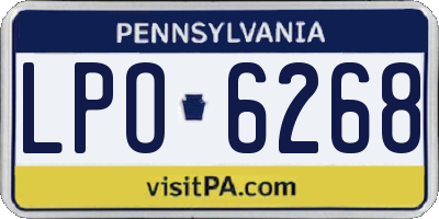 PA license plate LPO6268