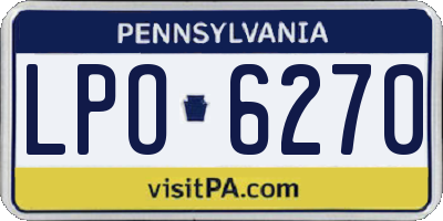 PA license plate LPO6270