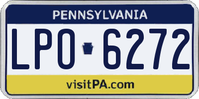 PA license plate LPO6272