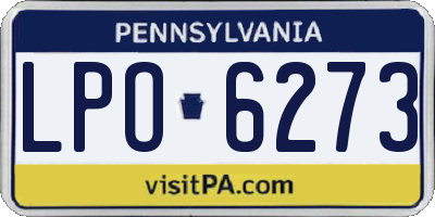 PA license plate LPO6273