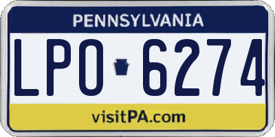 PA license plate LPO6274