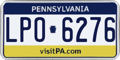 PA license plate LPO6276